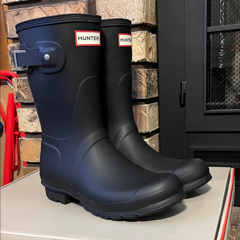 Hunter Women’s Original Short Black Rain Boots‎ NEW Size 7